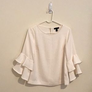 J. Crew white blouse with bell sleeves